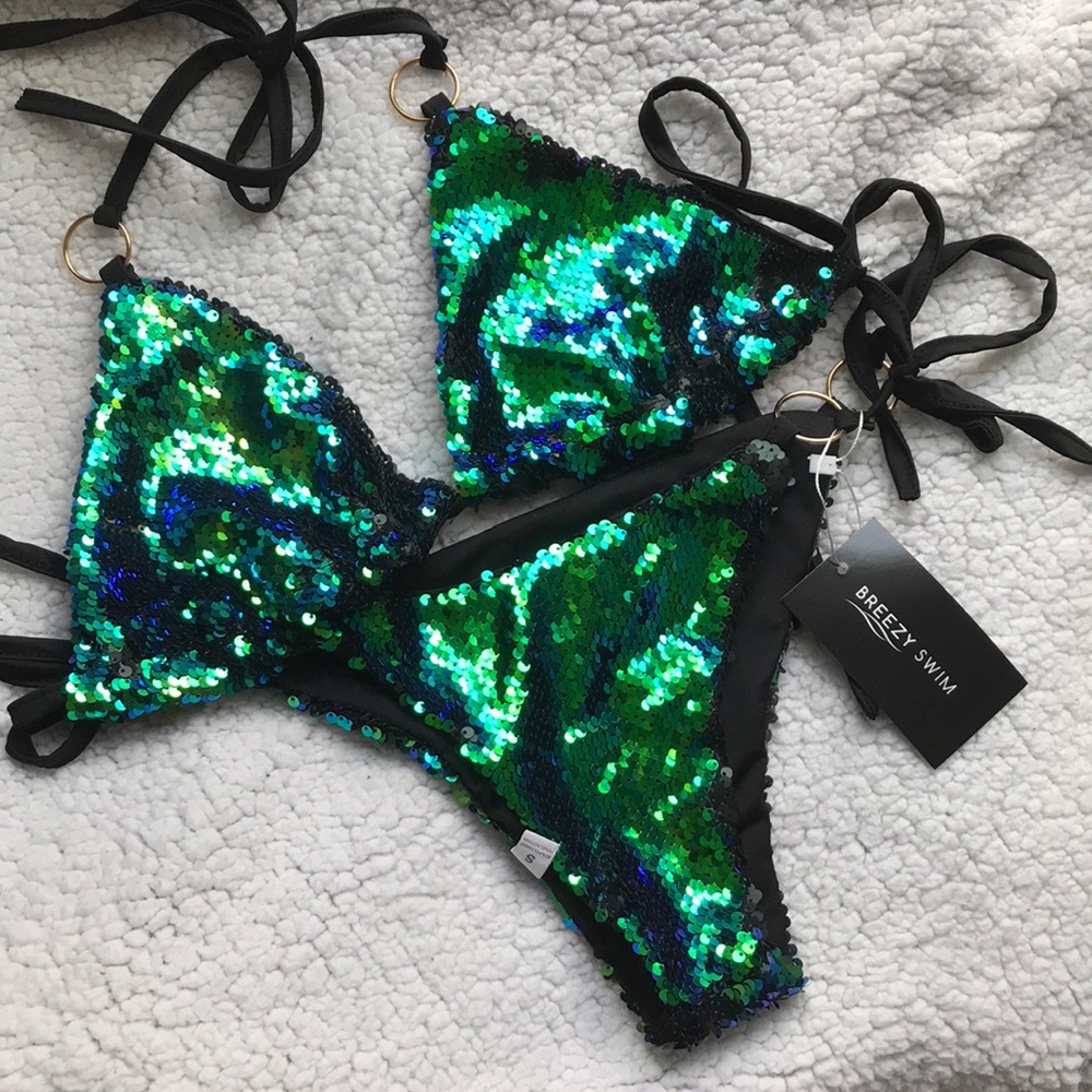 2 Tone Sequin Swimsuit
